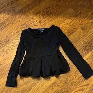 Polo by Ralph Lauren Black peplum top size 5 girls